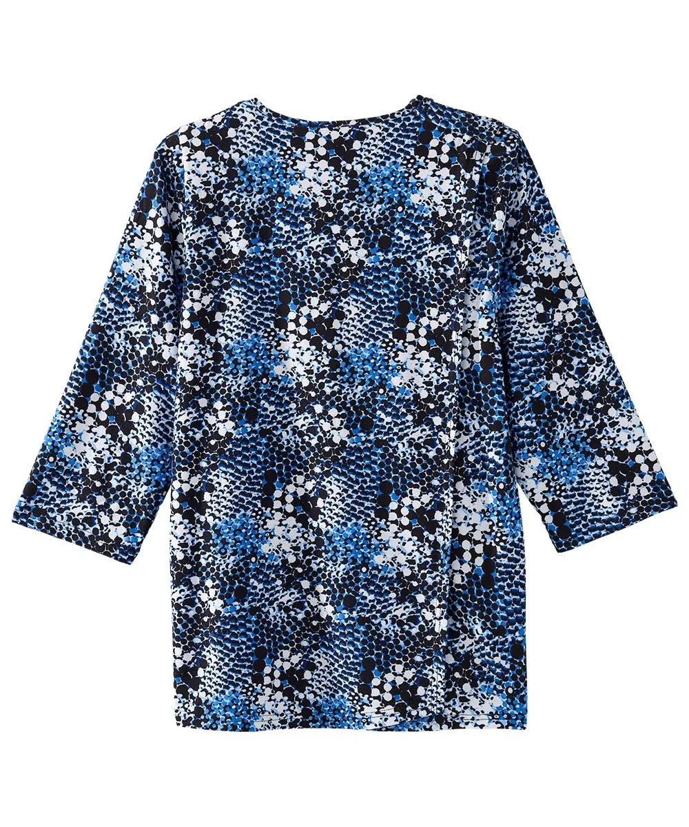 Women's Open Back Faux Button Top