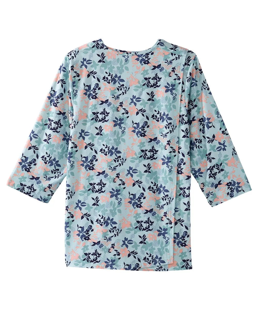 Women's Open Back Faux Button Top
