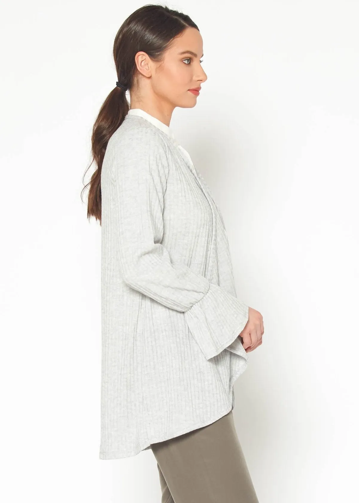Women's Open Front Ruffle Sleeve Cardigan