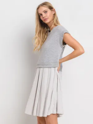 WOMEN'S SHORT SLEEVE LOOSE FIT LINEN MINI DRESS