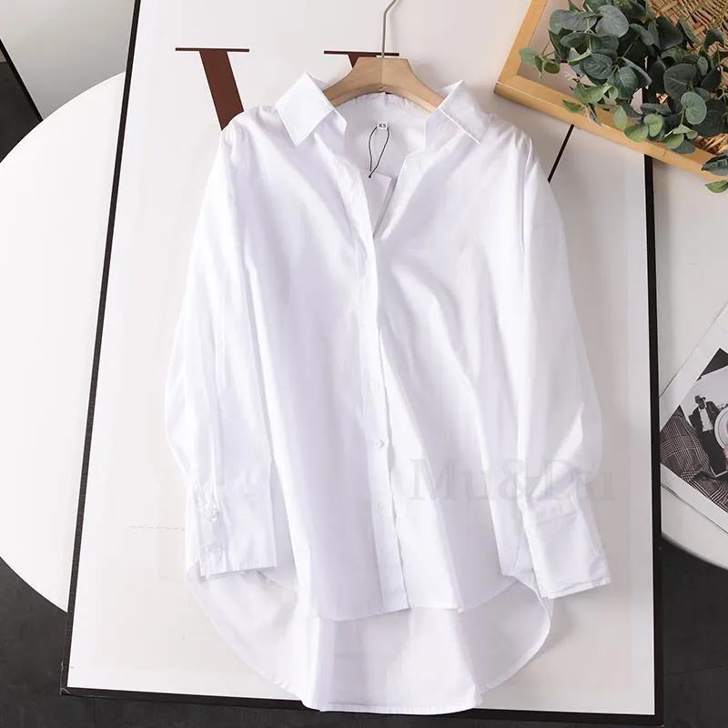Women's V-neck Loose Poplin Shirt
