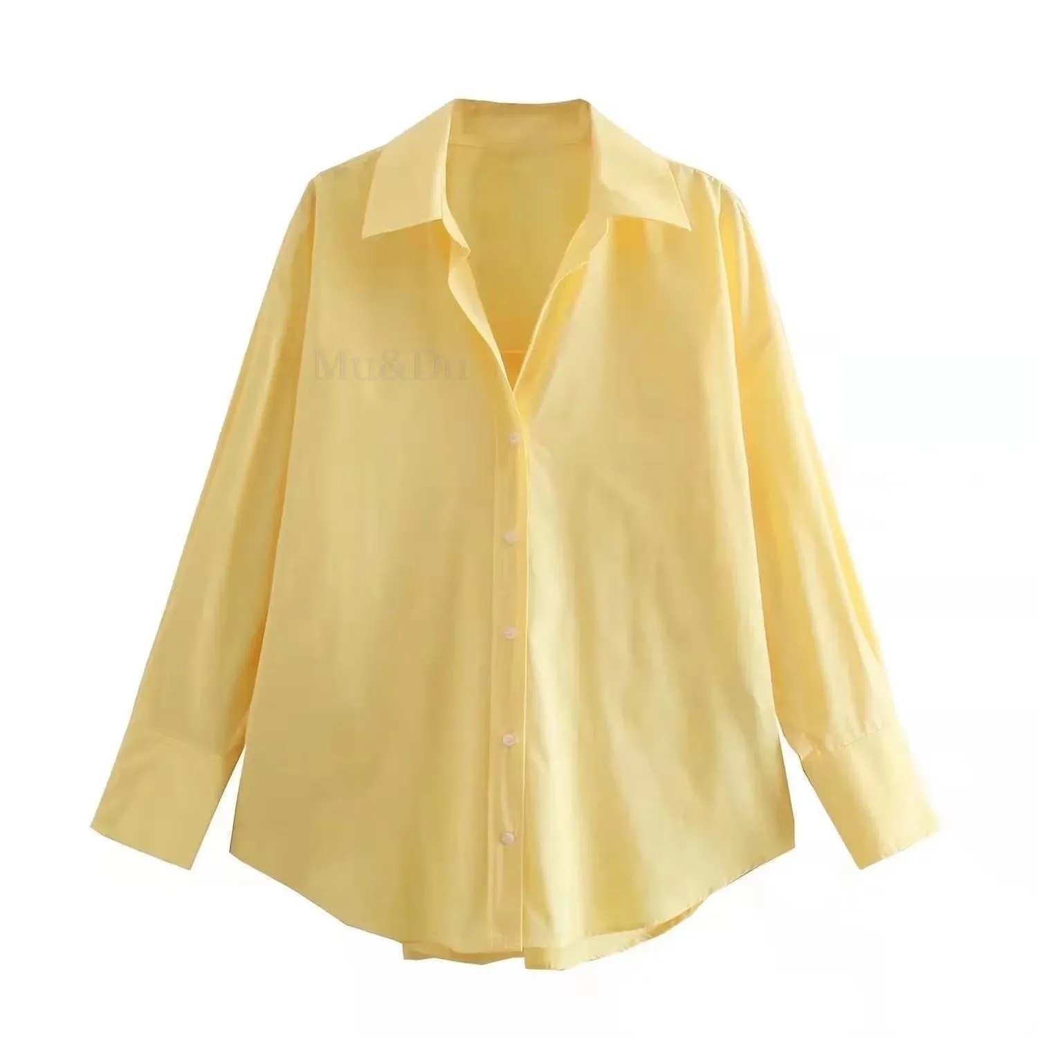 Women's V-neck Loose Poplin Shirt