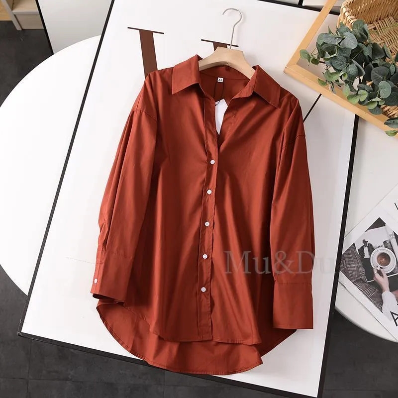 Women's V-neck Loose Poplin Shirt