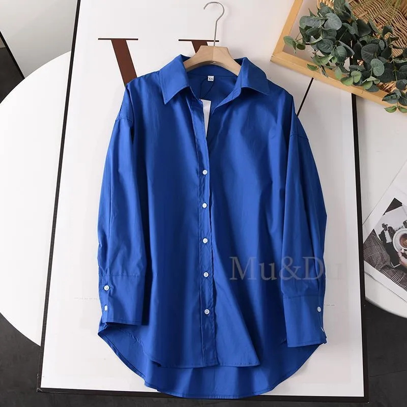 Women's V-neck Loose Poplin Shirt