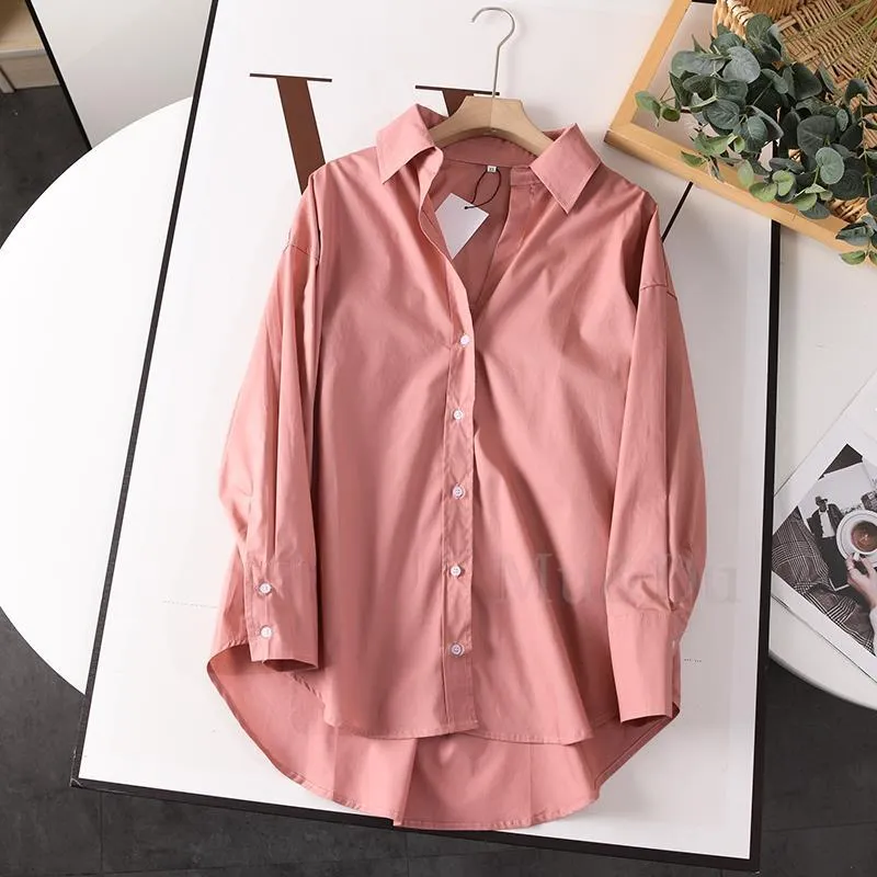 Women's V-neck Loose Poplin Shirt
