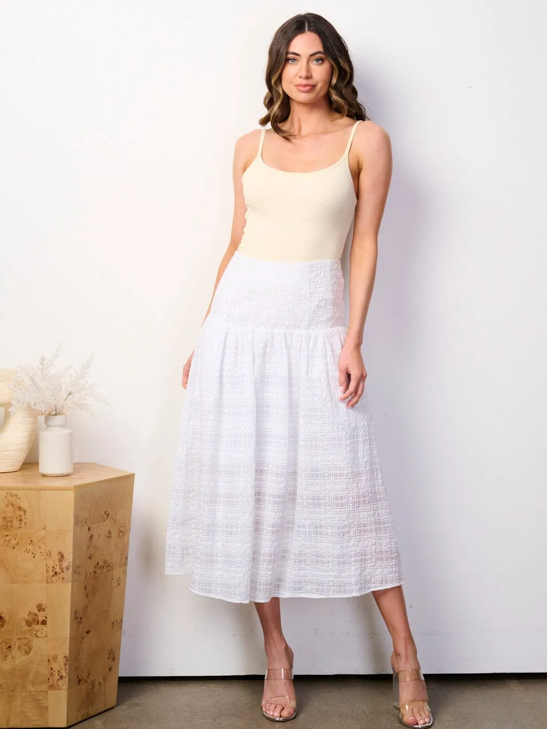 WOMEN'S ZIP UP DETAILED MIDI SKIRT