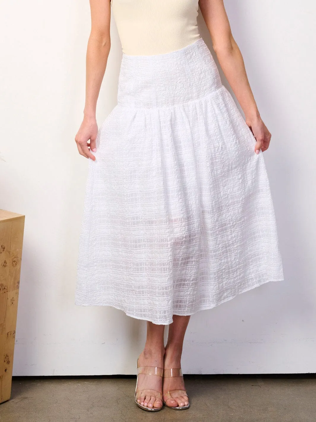 WOMEN'S ZIP UP DETAILED MIDI SKIRT