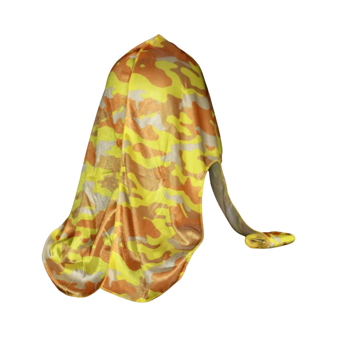 Yellow/Orange Camo Silky Durag