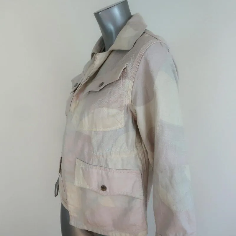 Zadig & Voltaire Jacket Kimi Ivory/Light Pink Camouflage Denim Size Small