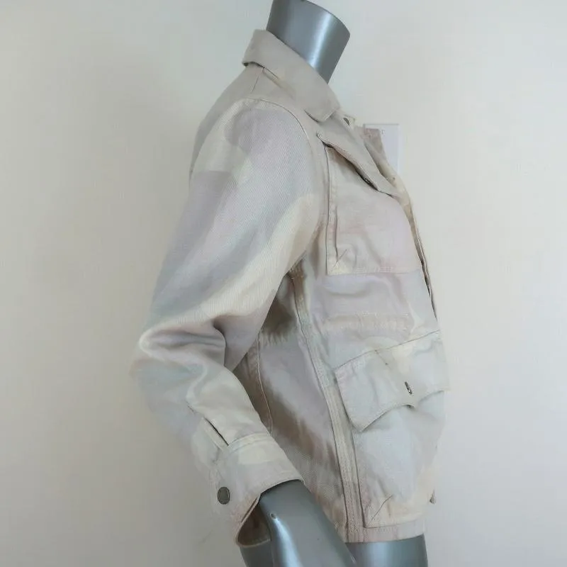 Zadig & Voltaire Jacket Kimi Ivory/Light Pink Camouflage Denim Size Small