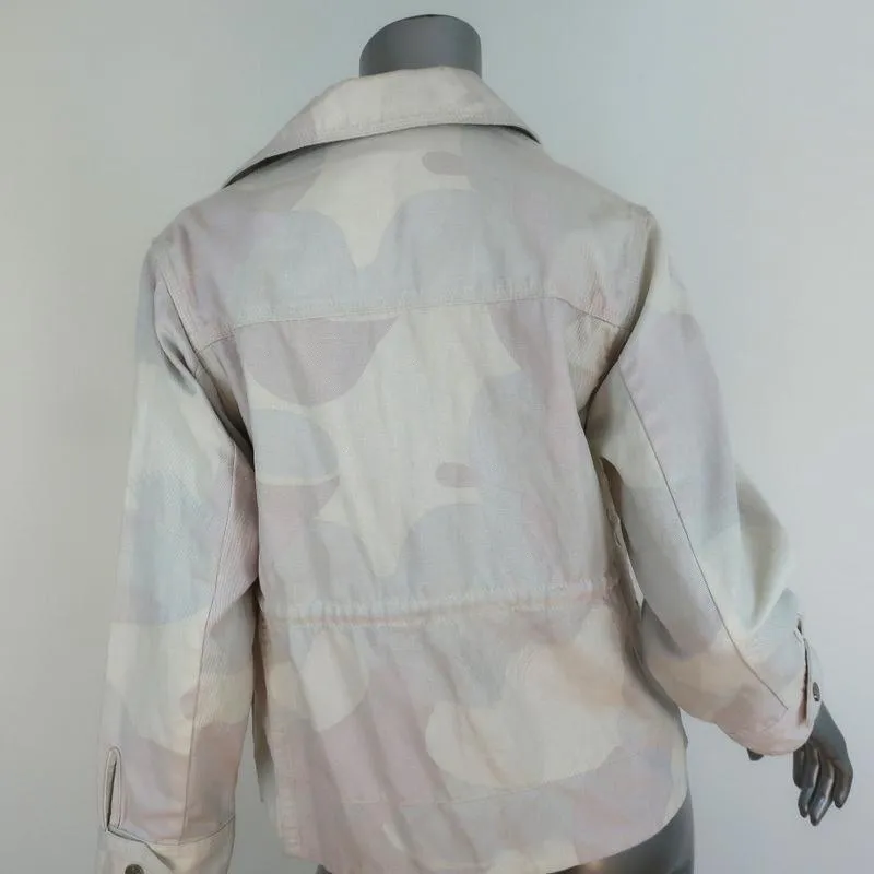 Zadig & Voltaire Jacket Kimi Ivory/Light Pink Camouflage Denim Size Small